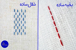 عکس دوخت بخیه ساده و شلال ساده
